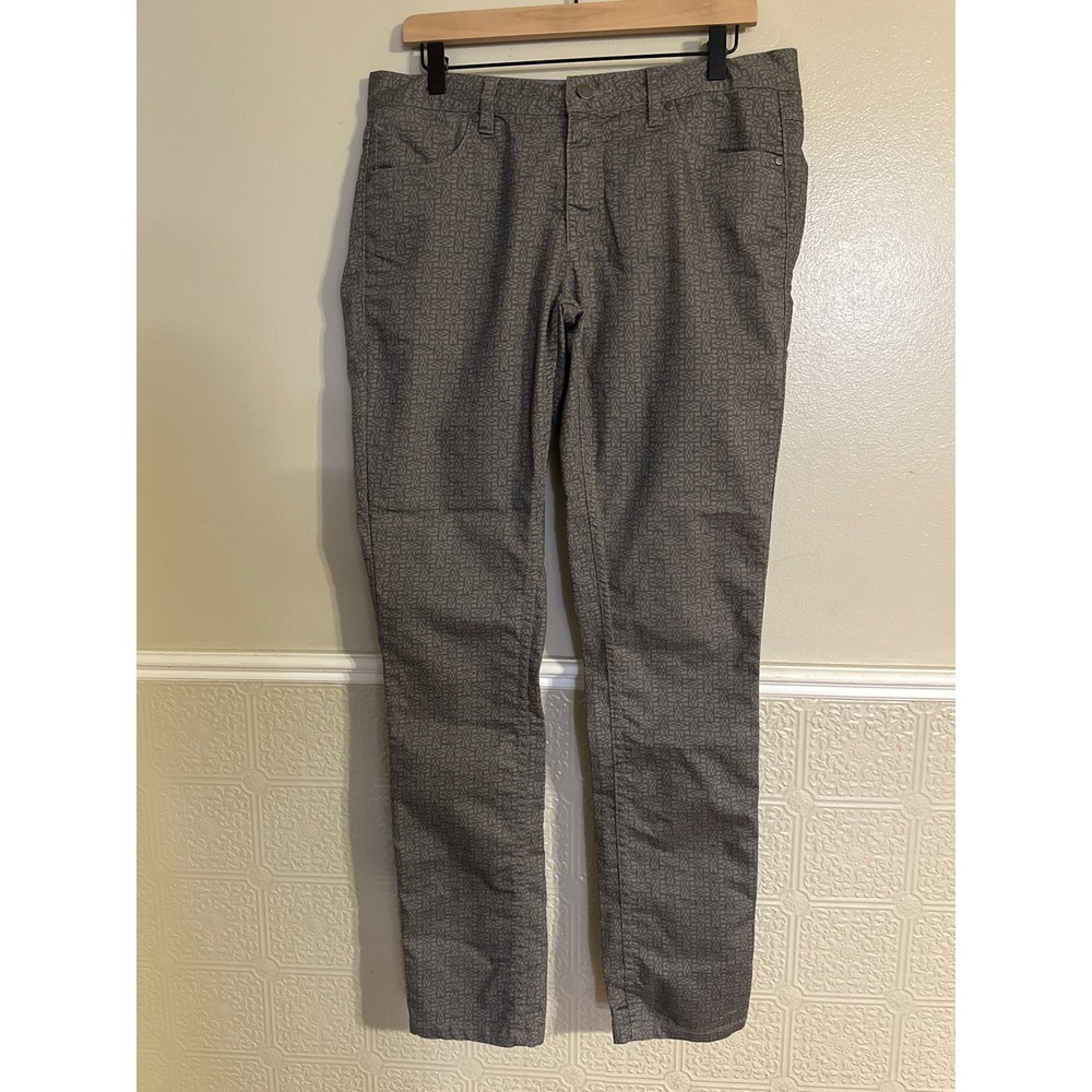 Toad&Co Grey Geometric Print Organic Cotton Stretch Slim Pants Womens 12
